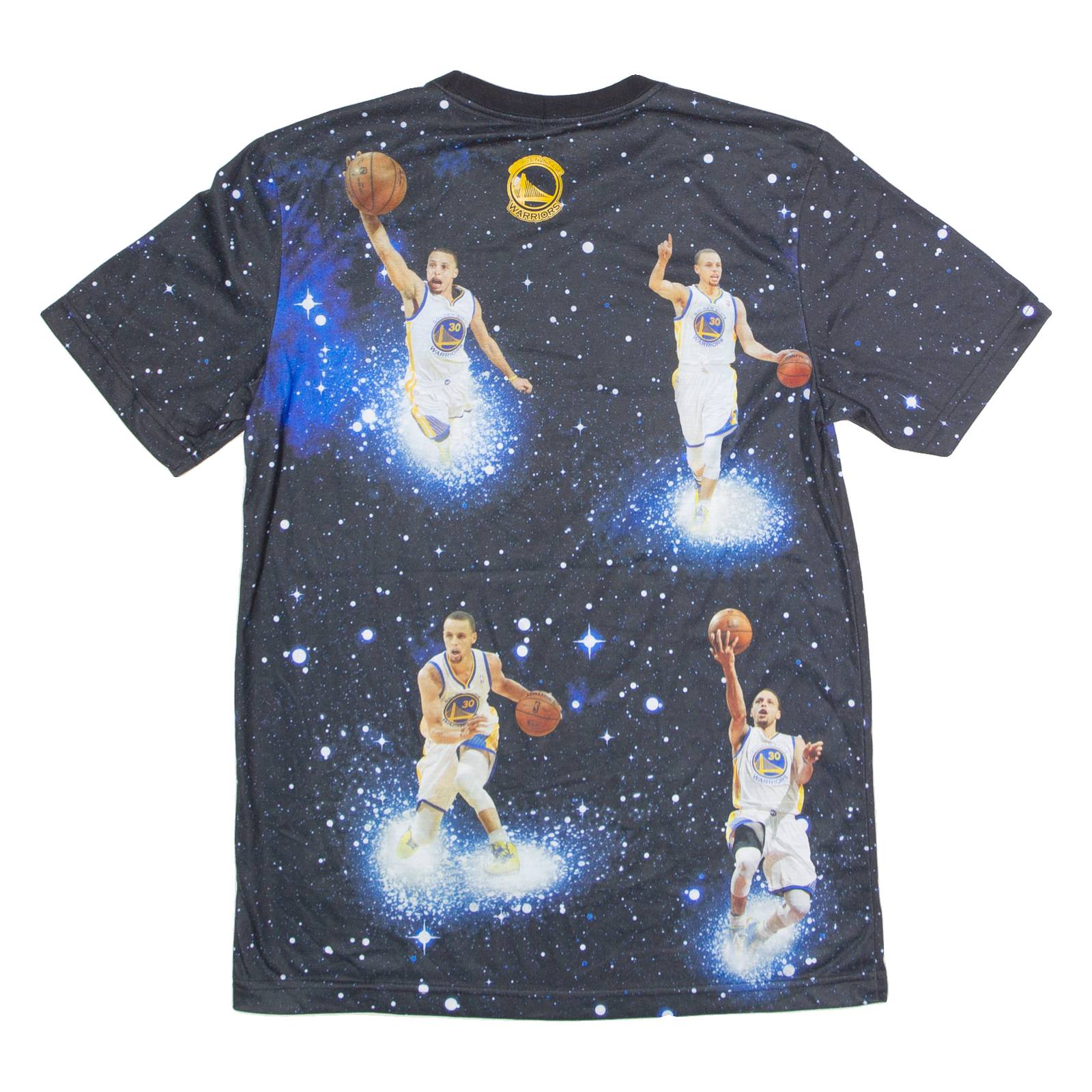 NBA Golden State Warriors Stephen Curry Galaxy All Over Print Mens T-Shirt Black USA M