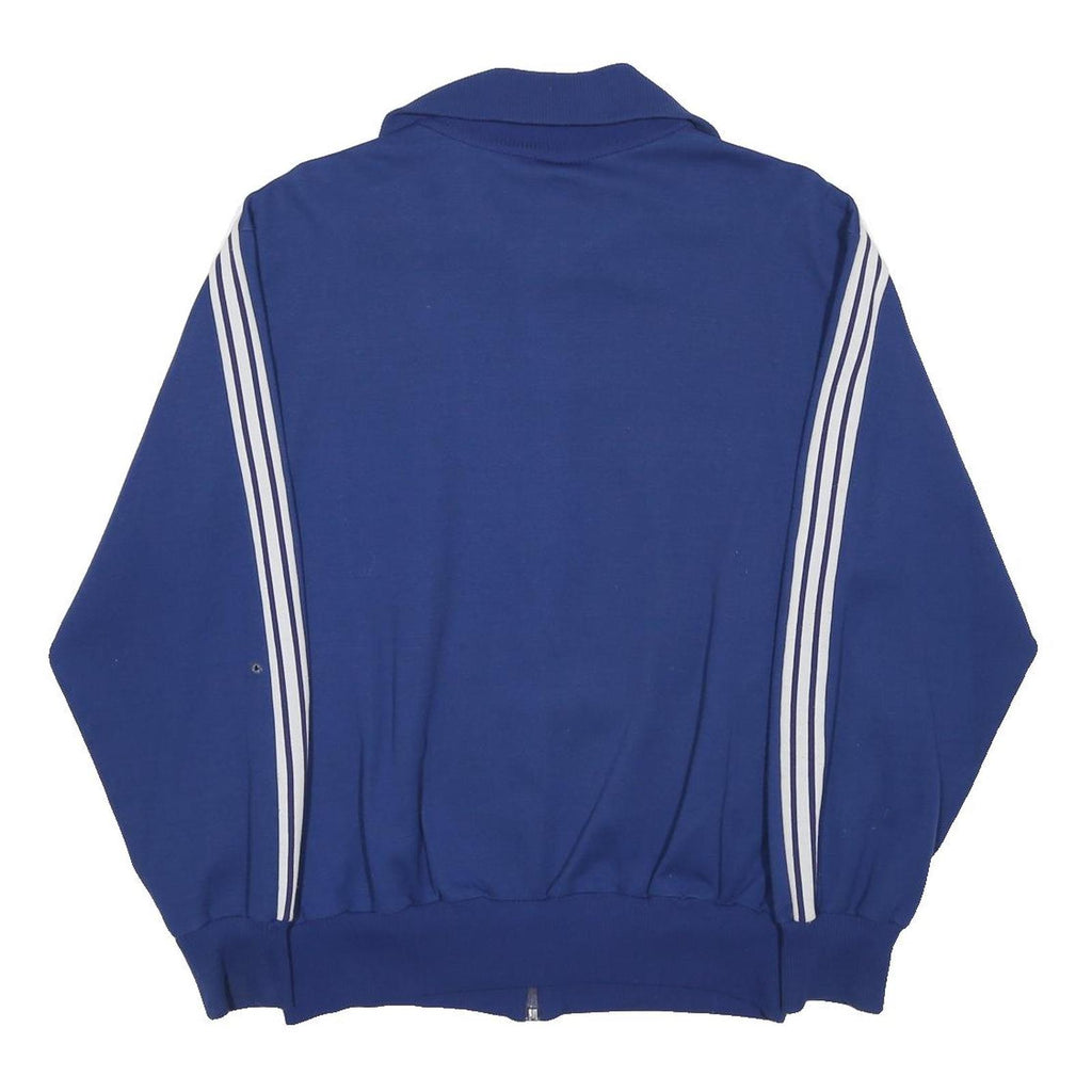 ADIDAS Mens Blue Sports Track Jacket L Cotton Blend Plain Zip Casual Retro