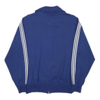 ADIDAS Mens Blue Sports Track Jacket L Cotton Blend Plain Zip Casual Retro