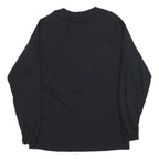 GILDAN Womens Black Purdue Long Sleeve Crew Neck Cotton Blend T-Shirt L