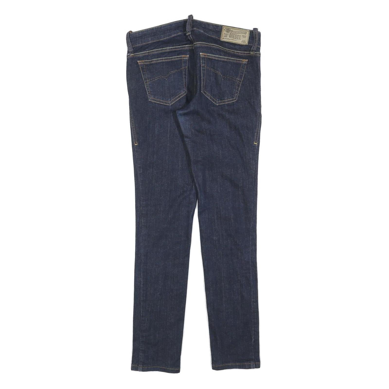 DIESEL Womens Blue Slim Skinny Denim Raw Jeans W27 L28 Classic Zip Cotton Blend