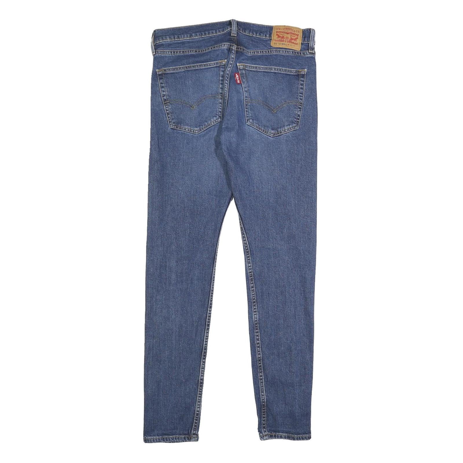 LEVI'S 512 LO-BALL Mens Jeans Blue Slim Skinny Denim Medium W33 L33 Stylish Zip