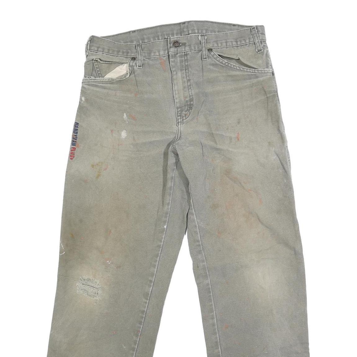 DICKIES Mens Regular Fit Straight Jeans Cotton Blend Zip W33 L31 Workwear