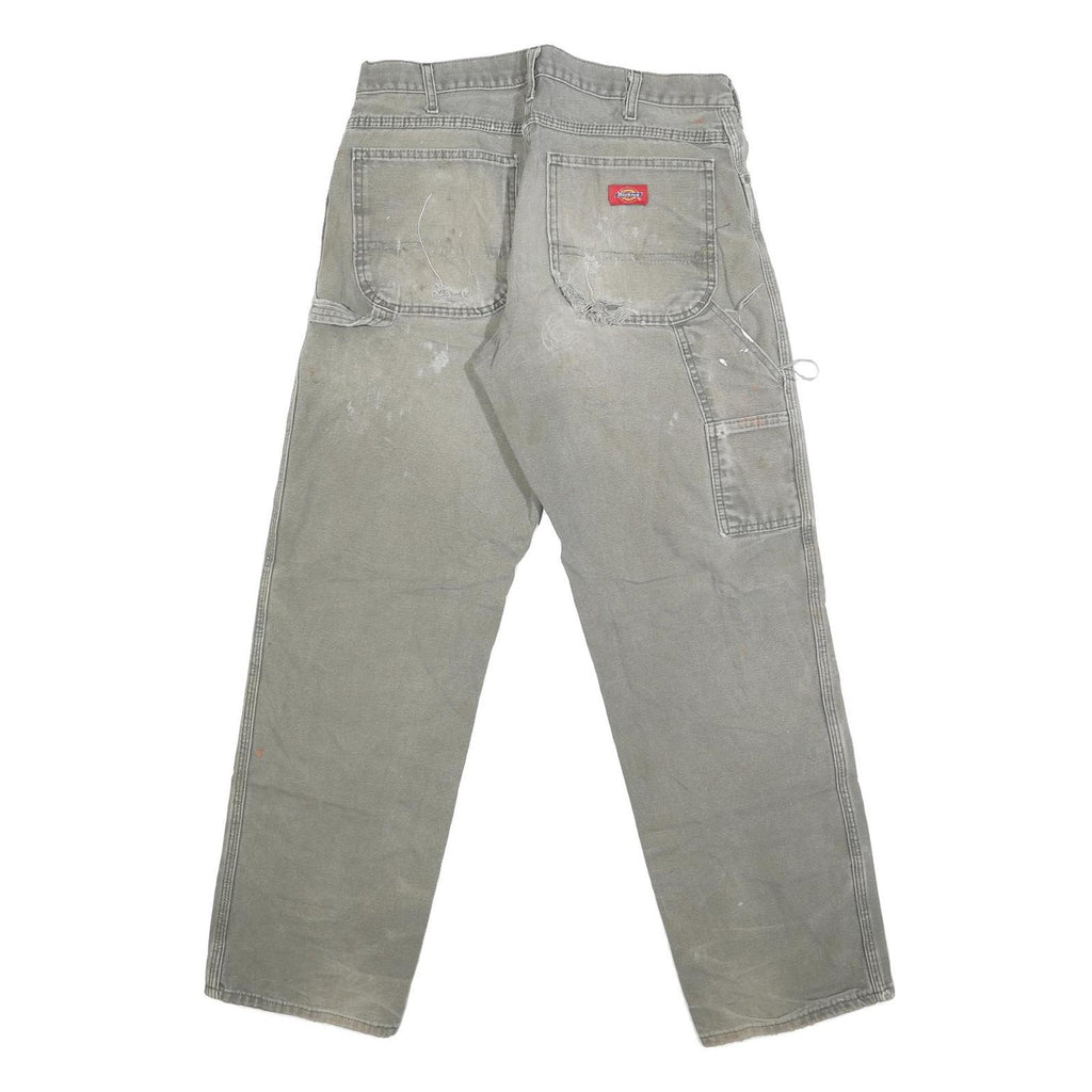 DICKIES Mens Regular Fit Straight Jeans Cotton Blend Zip W33 L31 Workwear