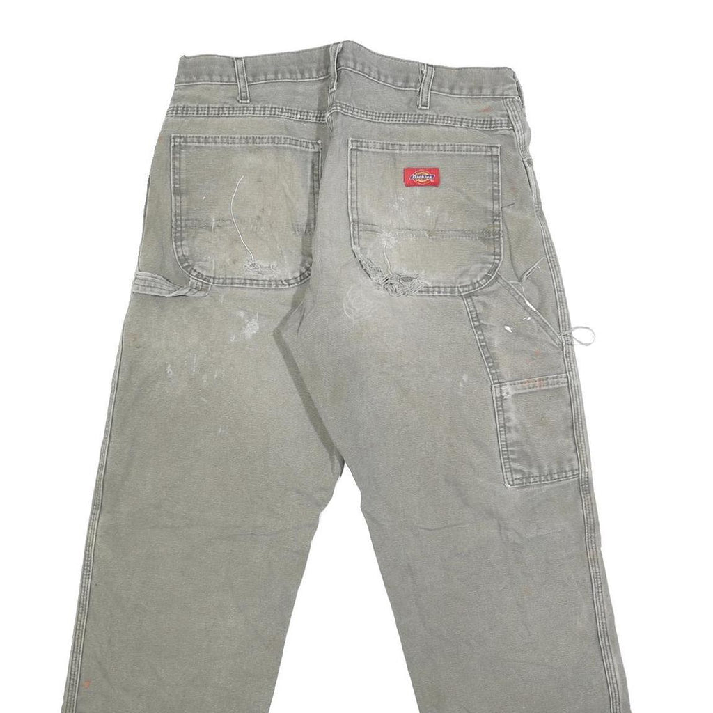 DICKIES Mens Regular Fit Straight Jeans Cotton Blend Zip W33 L31 Workwear