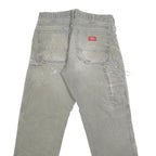 DICKIES Mens Regular Fit Straight Jeans Cotton Blend Zip W33 L31 Workwear