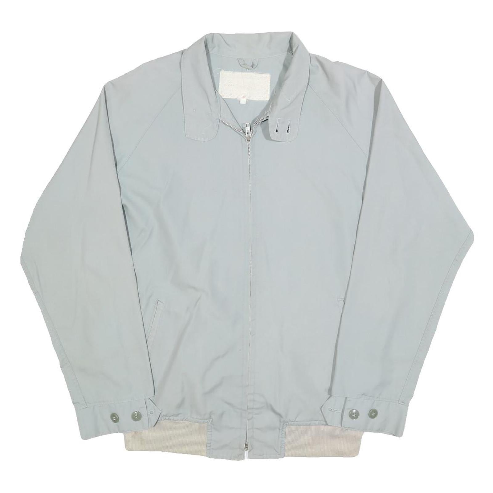 Mens Grey Cotton Blend Casual Jacket M Zip Closure Plain Lightweight