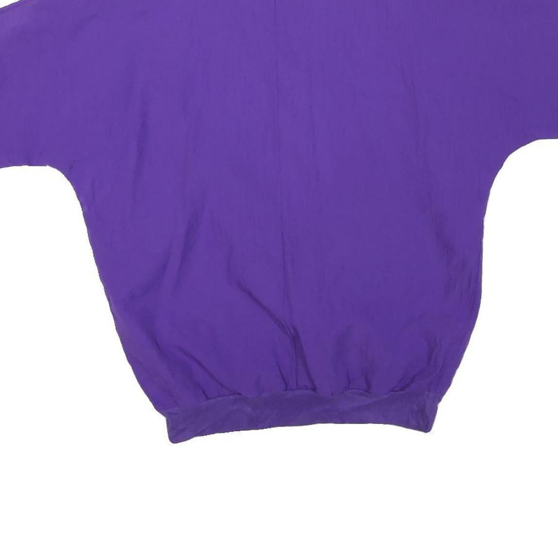 BONNIE BLAIR Womens Purple & White Printed Polo Shirt Short Sleeve Collared M