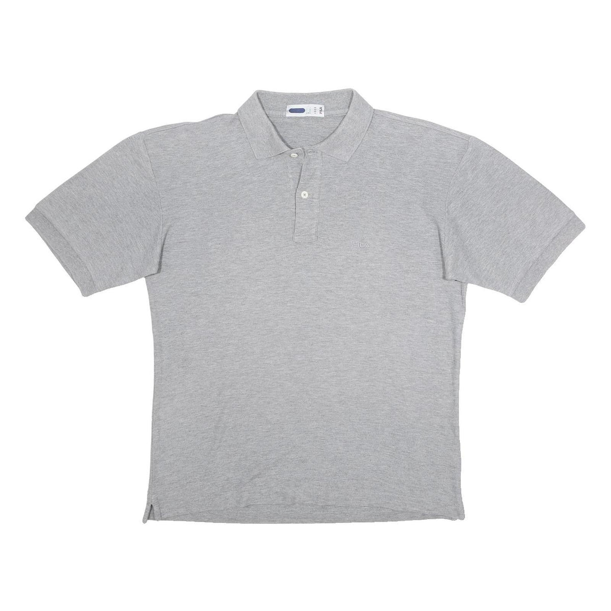 FILA Mens Grey Short Sleeve Plain S Cotton Polo Shirt Classic Comfort Casual