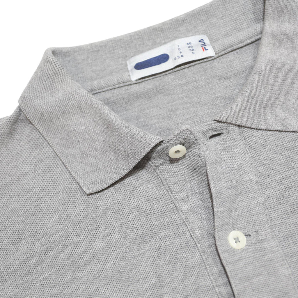 FILA Mens Grey Short Sleeve Plain S Cotton Polo Shirt Classic Comfort Casual