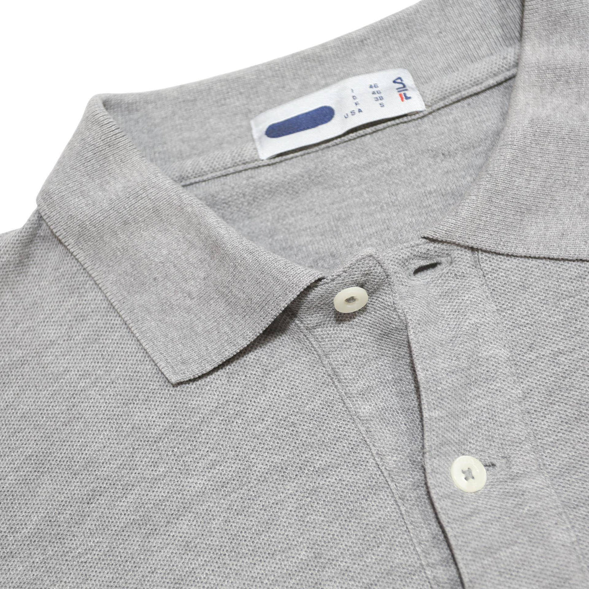 FILA Mens Grey Short Sleeve Plain S Cotton Polo Shirt Classic Comfort Casual