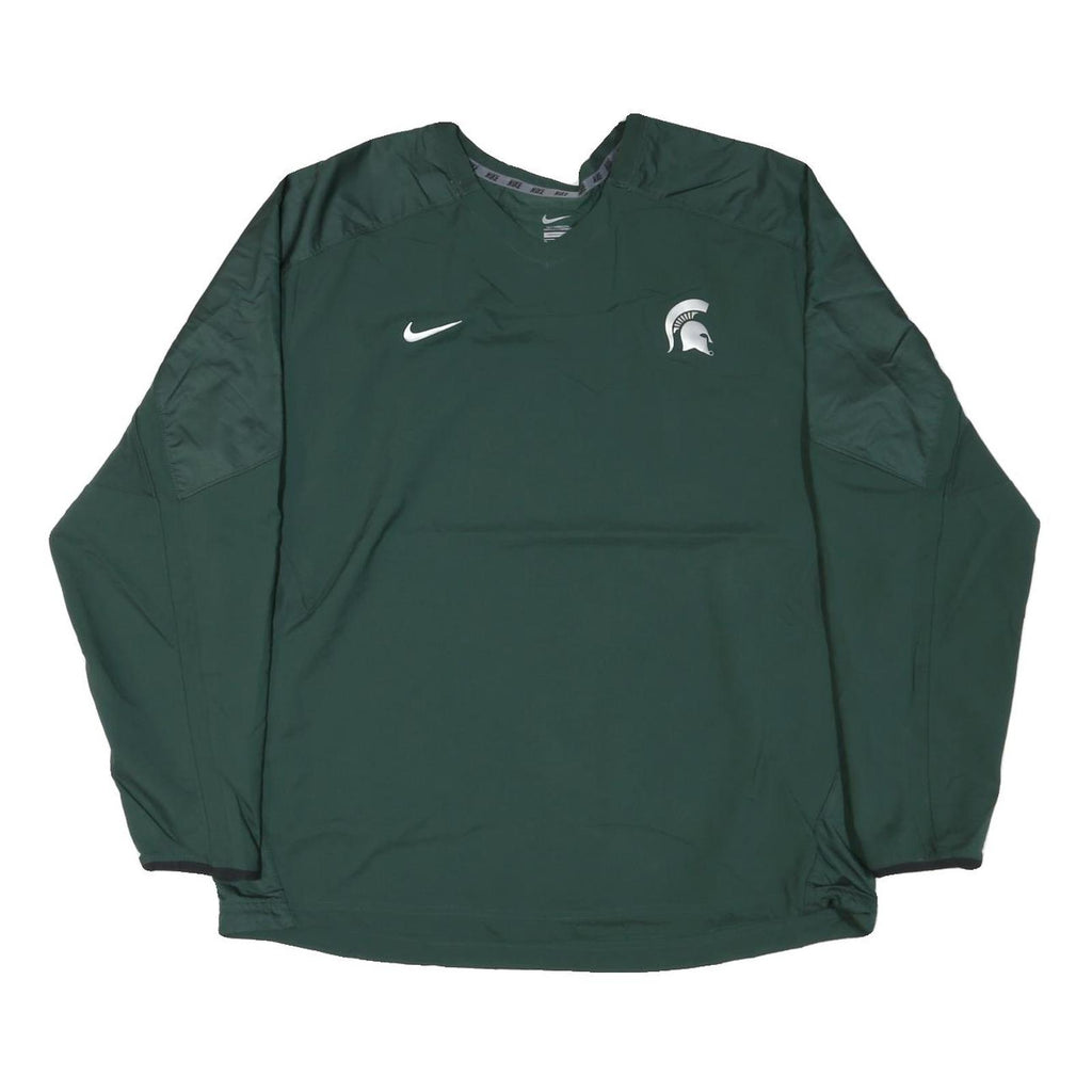 NIKE Mens Green Jacket XL Nylon Plain Sportswear Michigan State Spartans