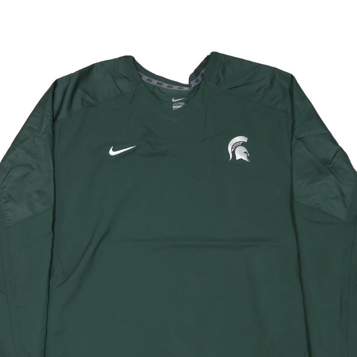 NIKE Mens Green Jacket XL Nylon Plain Sportswear Michigan State Spartans