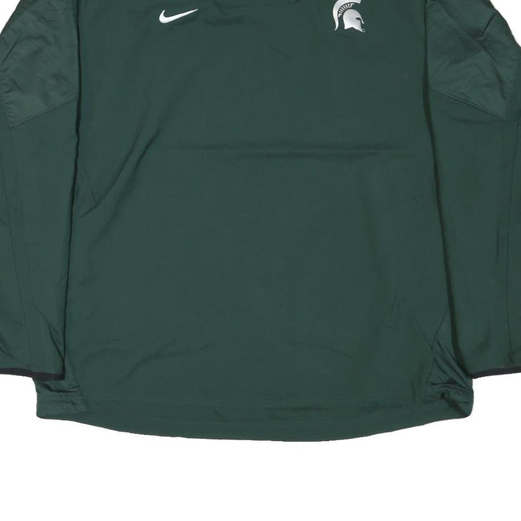 NIKE Mens Green Jacket XL Nylon Plain Sportswear Michigan State Spartans