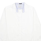 GUESS Mens White Cotton Blend Shirt M Long Sleeve Casual Button Down Collar