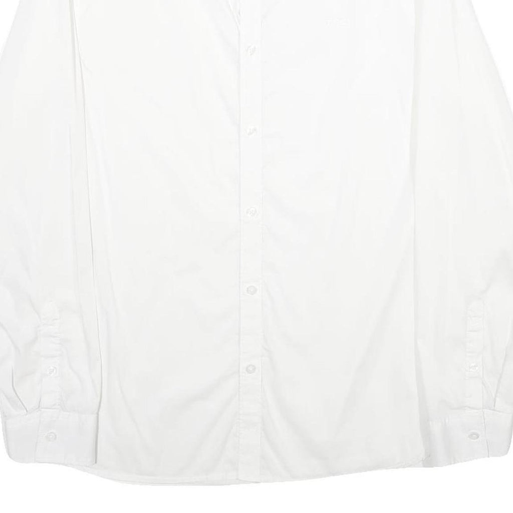 GUESS Mens White Cotton Blend Shirt M Long Sleeve Casual Button Down Collar