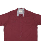WRANGLER Mens Maroon Shirt XL Cotton Blend Button Front Casual Summer