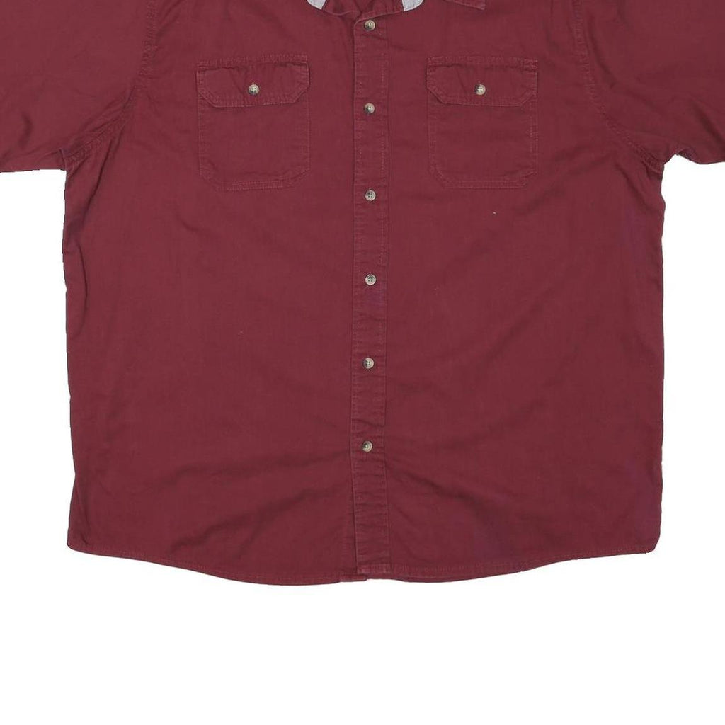 WRANGLER Mens Maroon Shirt XL Cotton Blend Button Front Casual Summer