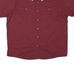 WRANGLER Mens Maroon Shirt XL Cotton Blend Button Front Casual Summer