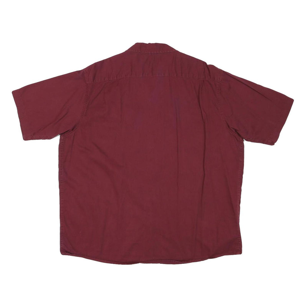 WRANGLER Mens Maroon Shirt XL Cotton Blend Button Front Casual Summer
