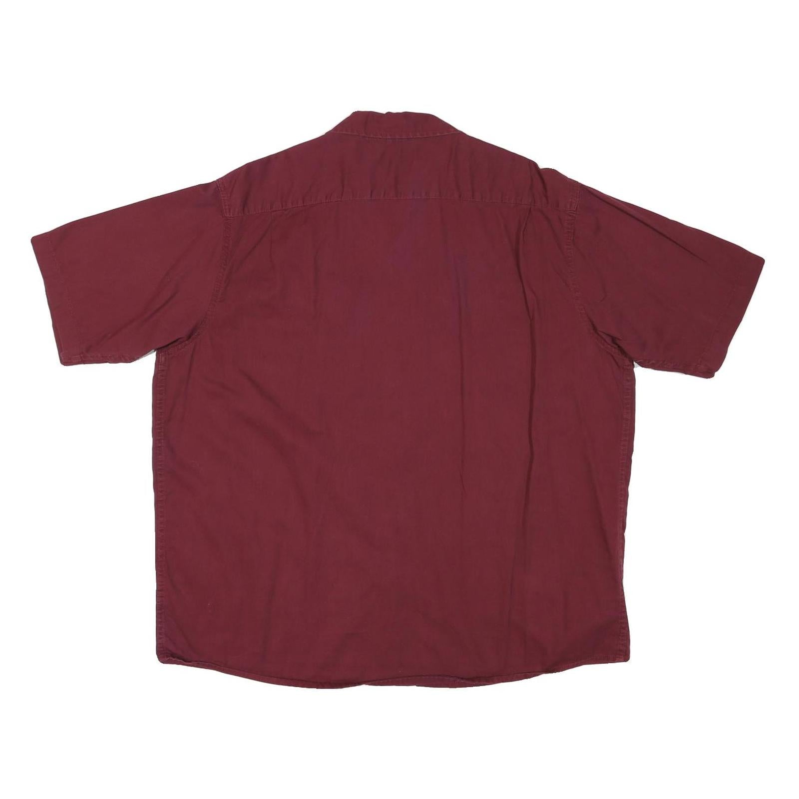 WRANGLER Mens Maroon Shirt XL Cotton Blend Button Front Casual Summer