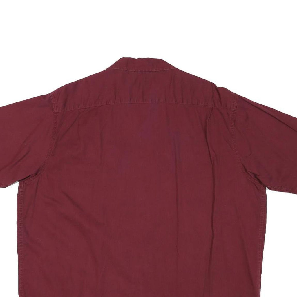 WRANGLER Mens Maroon Shirt XL Cotton Blend Button Front Casual Summer