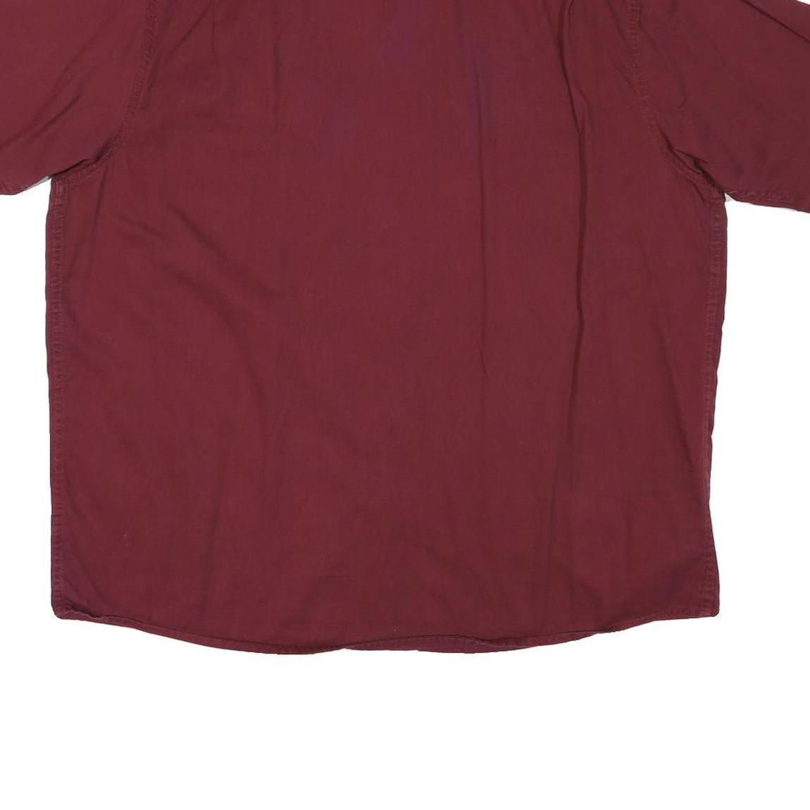 WRANGLER Mens Maroon Shirt XL Cotton Blend Button Front Casual Summer