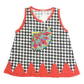 NADINE Womens Black & White Checked Printed Sleeveless Round Neck Top S
