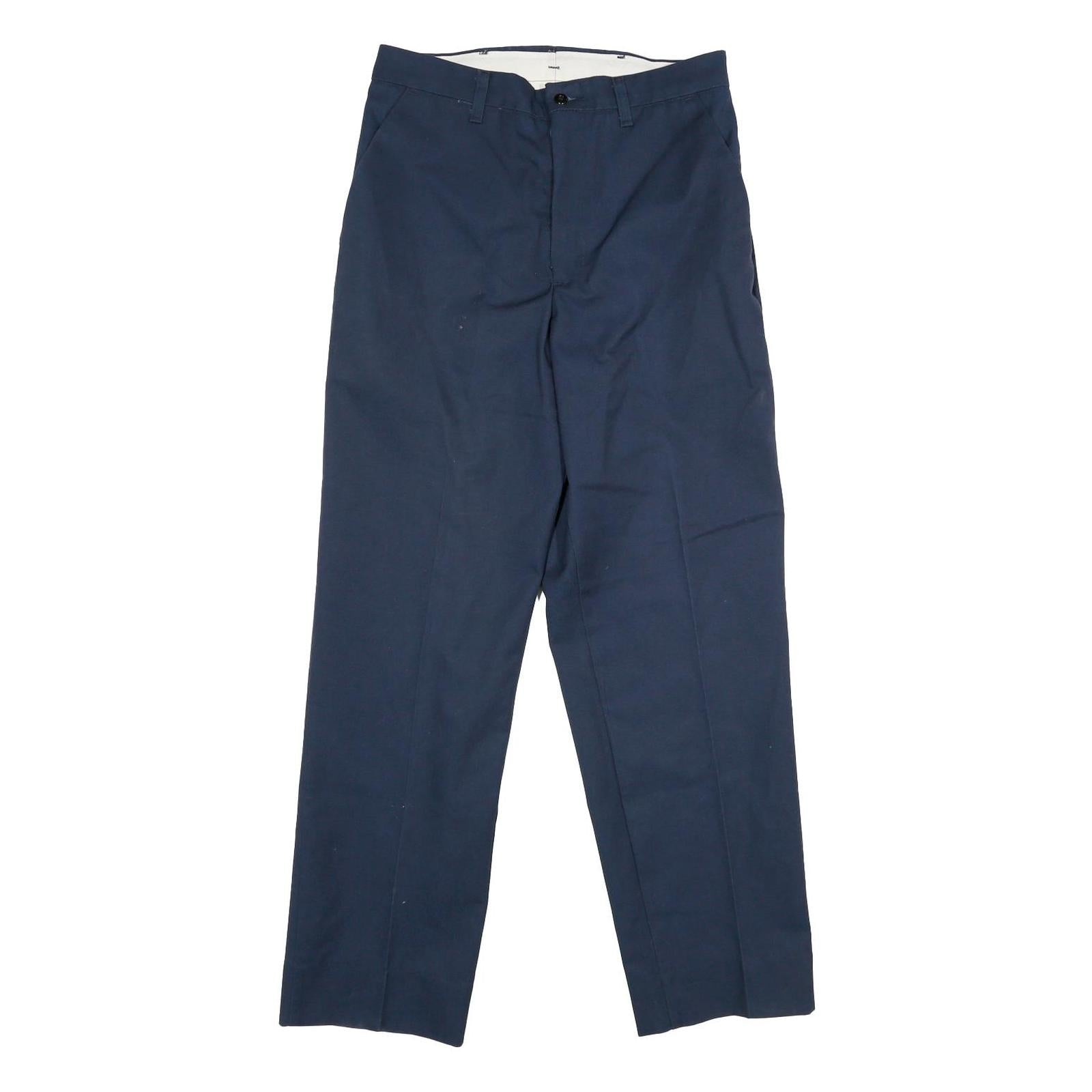 RED KAP Mens Polyester Blend Navy Regular Straight Trousers W30 L31 Workwear