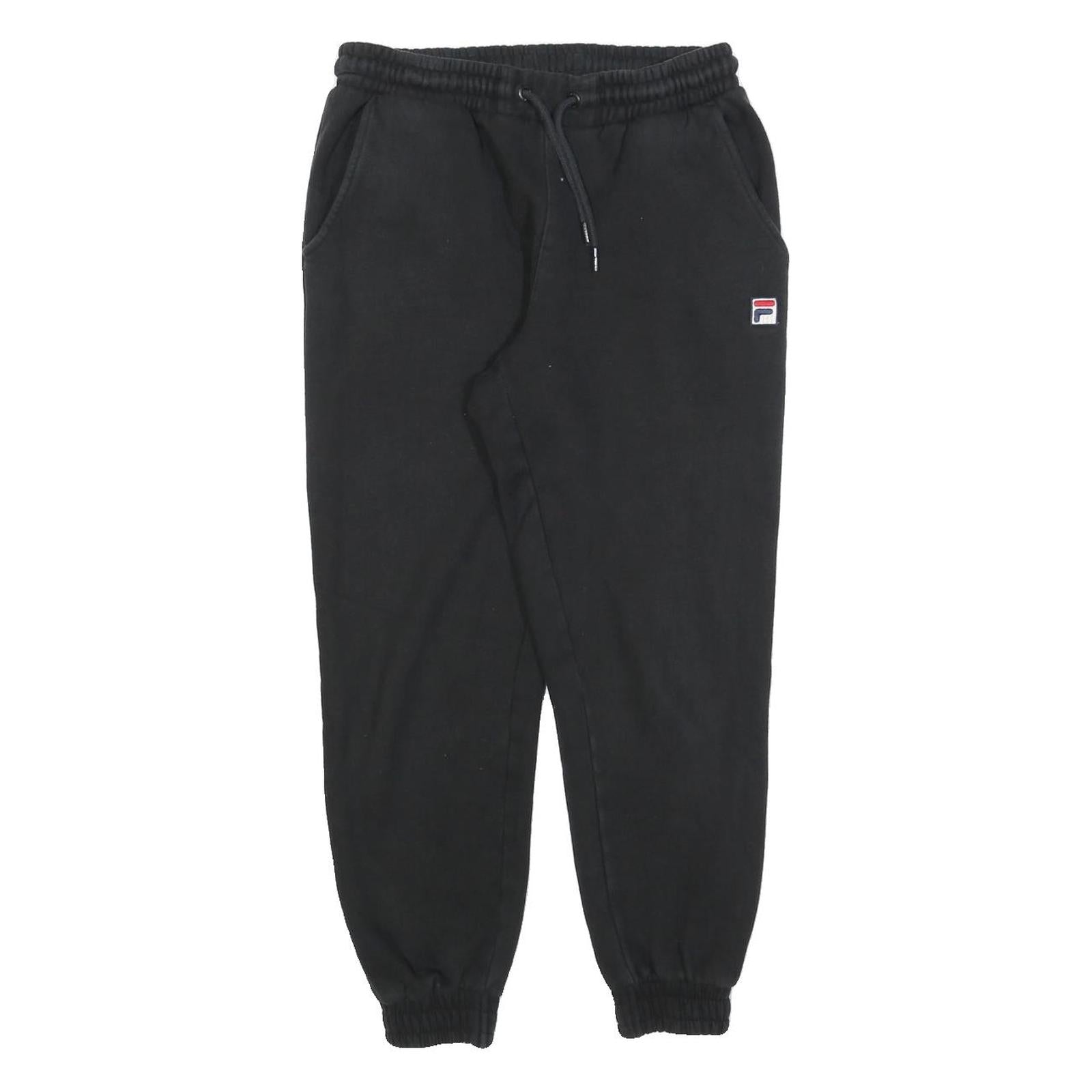 FILA Womens Joggers Black S W28 L26 Regular Fit Tapered Leg Cotton Blend