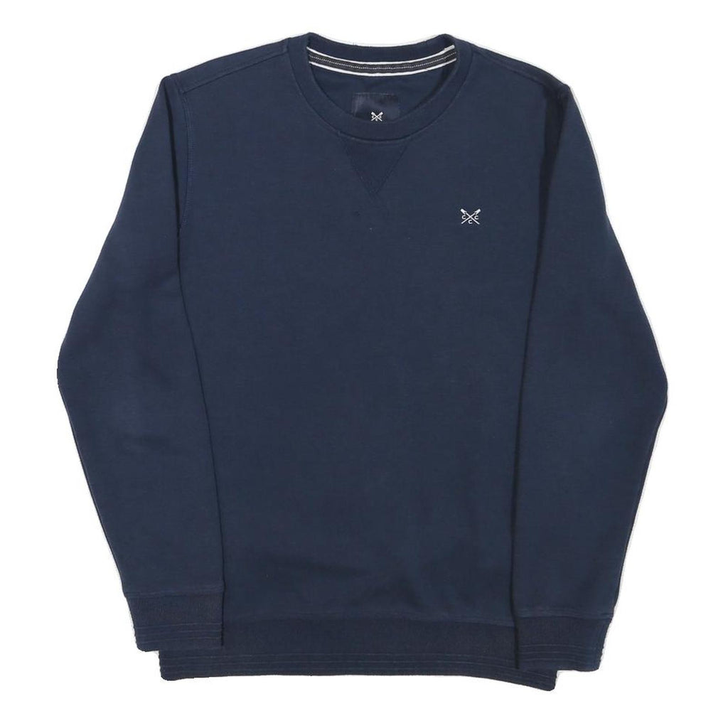 CREW CLOTHING Mens Navy Blue Sweatshirt Crew Neck S Casual Pullover Cotton Blend