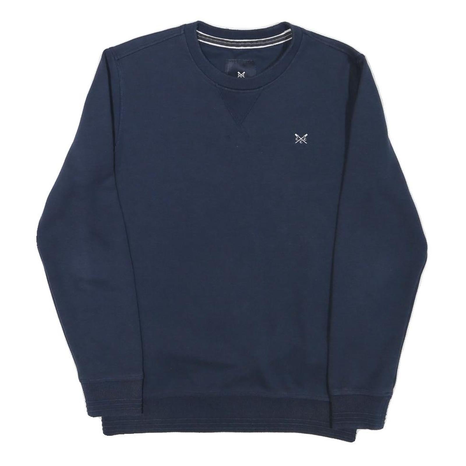 CREW CLOTHING Mens Navy Blue Sweatshirt Crew Neck S Casual Pullover Cotton Blend