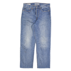 LEVI'S Womens Regular Blue Denim Straight Stone Wash W26 L27 Button Jeans