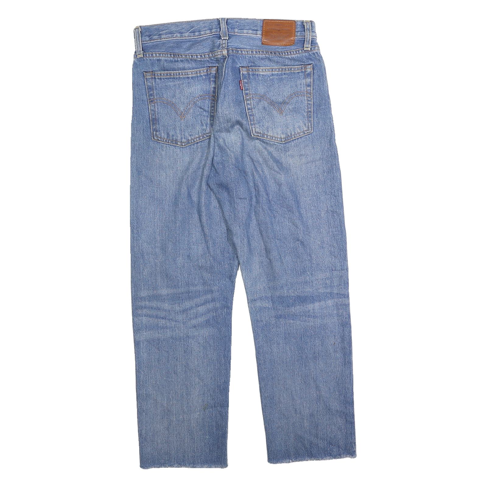 LEVI'S Womens Regular Blue Denim Straight Stone Wash W26 L27 Button Jeans