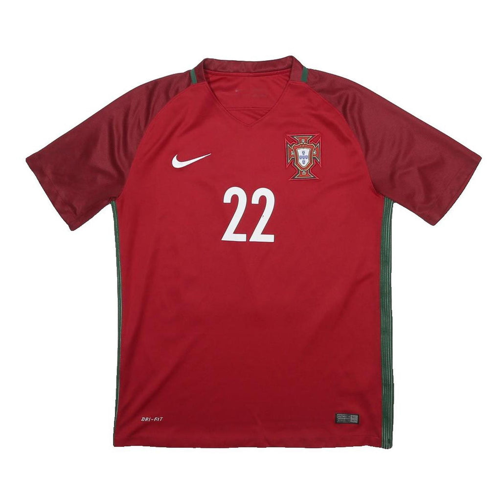 NIKE Womens Red Portugal 22 Football Shirt M Short Sleeve V-Neck Sports