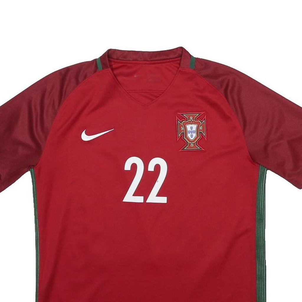 NIKE Womens Red Portugal 22 Football Shirt M Short Sleeve V-Neck Sports