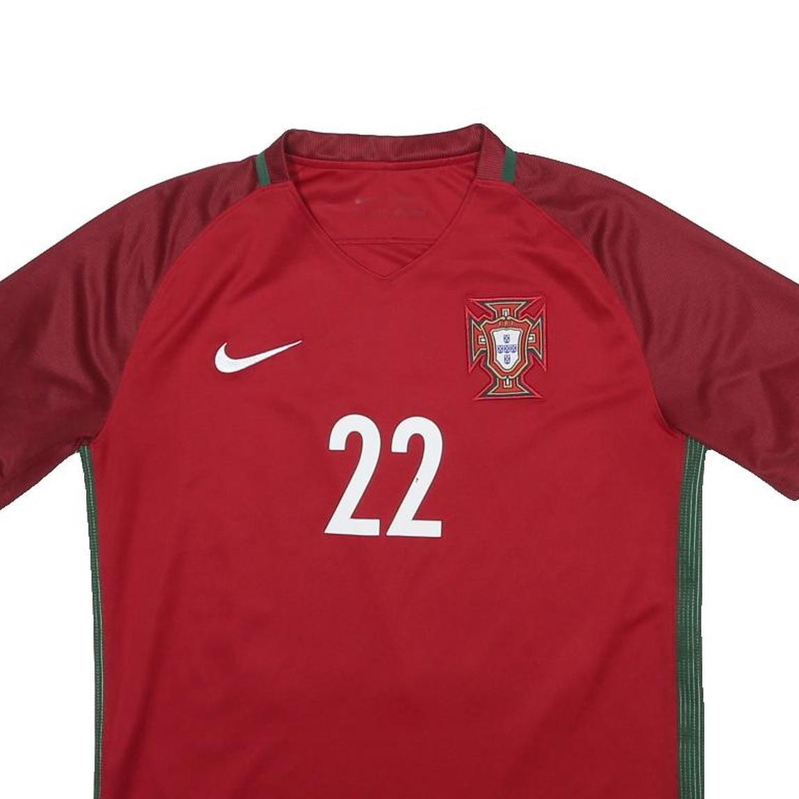 NIKE Womens Red Portugal 22 Football Shirt M Short Sleeve V-Neck Sports