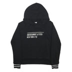 ABERCROMBIE & FITCH Womens Black Hoodie L Cotton Blend Pullover Casual