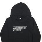 ABERCROMBIE & FITCH Womens Black Hoodie L Cotton Blend Pullover Casual