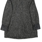 FIORELLI RUBINO Womens Black & Grey Tweed Wool Blend Jacket M Zip Faux Fur