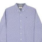TOMMY HILFIGER Mens Blue Shirt M Button-Down Cotton Blend Casual Smart Semi