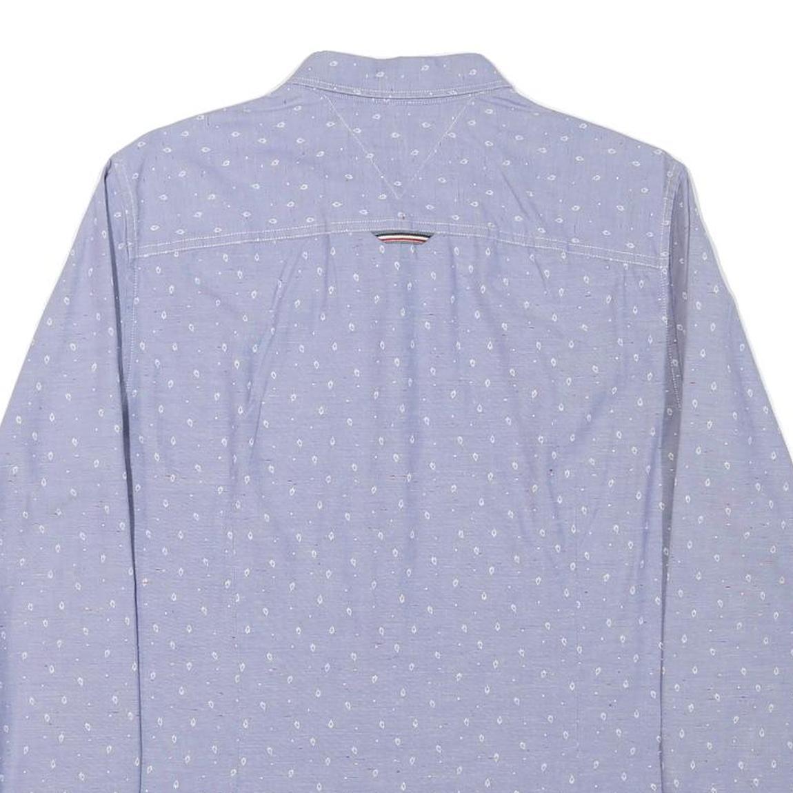 TOMMY HILFIGER Mens Blue Shirt M Button-Down Cotton Blend Casual Smart Semi