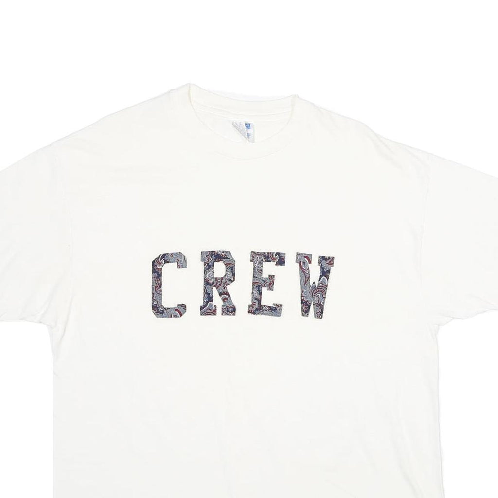 HANES Mens White Crew Graphic T-Shirt XL Short Sleeve Crew Neck Cotton Top