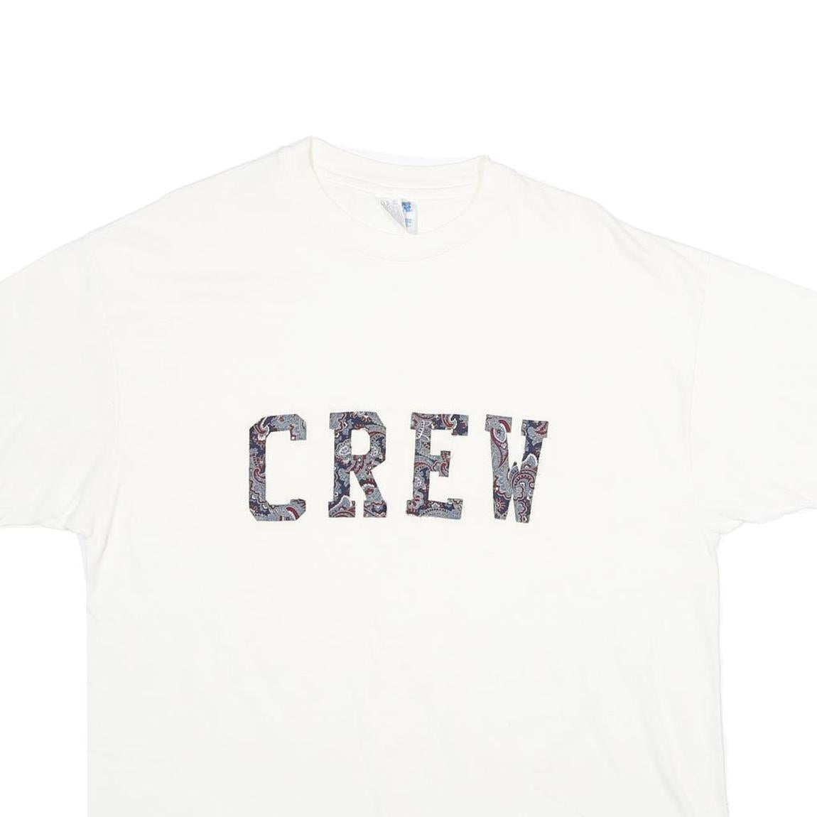 HANES Mens White Crew Graphic T-Shirt XL Short Sleeve Crew Neck Cotton Top