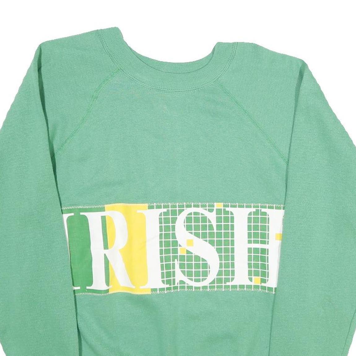 COLLEGIATE PACIFIC Mens Green & Yellow Crew Neck XL Sweatshirt Cotton Blend