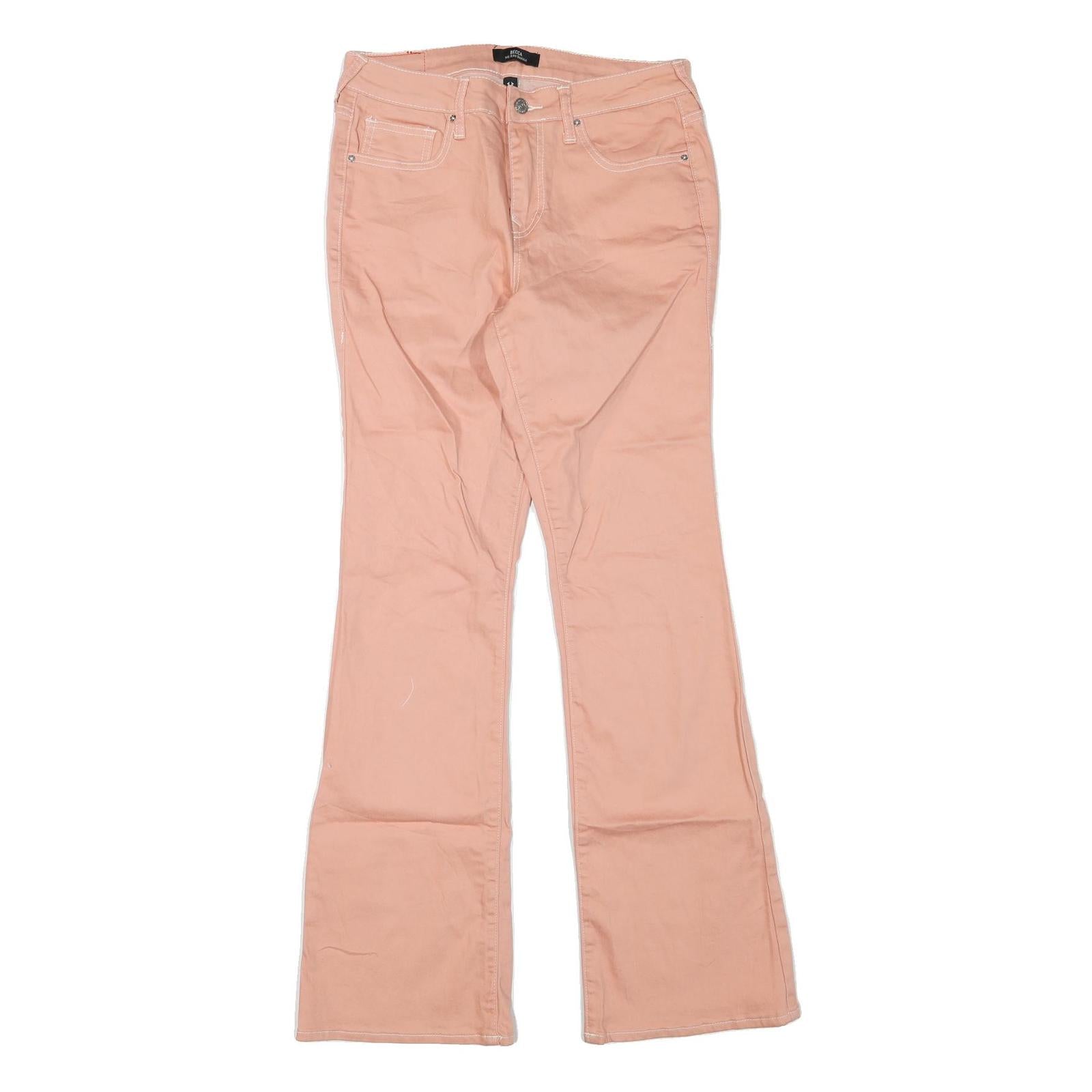 TRUE RELIGION Womens Regular Fit Flared Denim Light W30 L32 Pink Cotton Blend