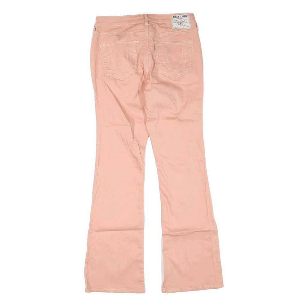 TRUE RELIGION Womens Regular Fit Flared Denim Light W30 L32 Pink Cotton Blend