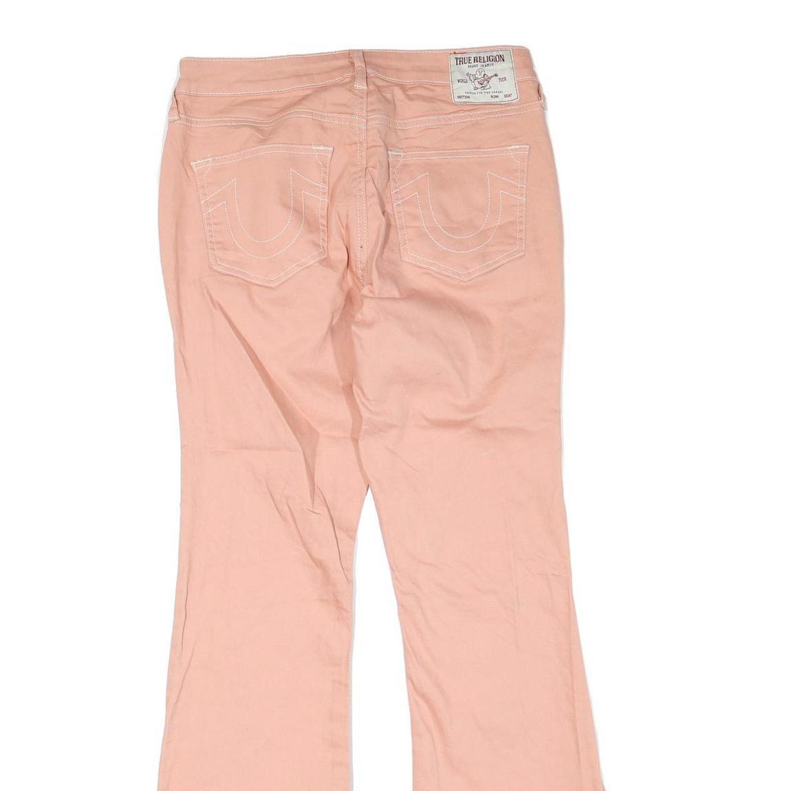 TRUE RELIGION Womens Regular Fit Flared Denim Light W30 L32 Pink Cotton Blend