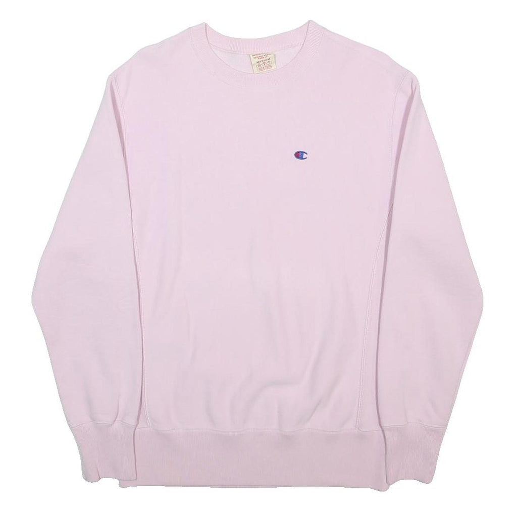 CHAMPION REVERSE WEAVE Womens Pink Crew Neck M Classic Logo Sweatshirt Pullover