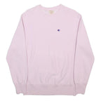 CHAMPION REVERSE WEAVE Womens Pink Crew Neck M Classic Logo Sweatshirt Pullover